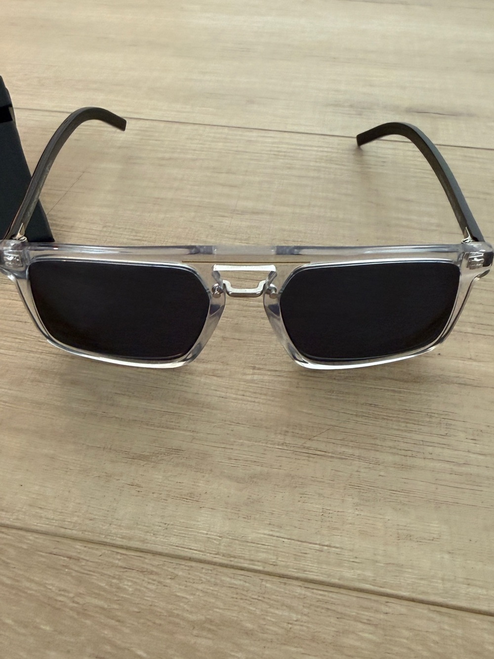 Dior Transparent Frame Sunglasses with Black Lenses - Picture 2 of 5